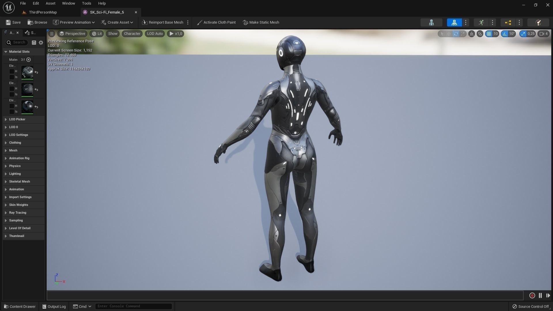 Sci-Fi Female 5 Low-poly 3D model_9