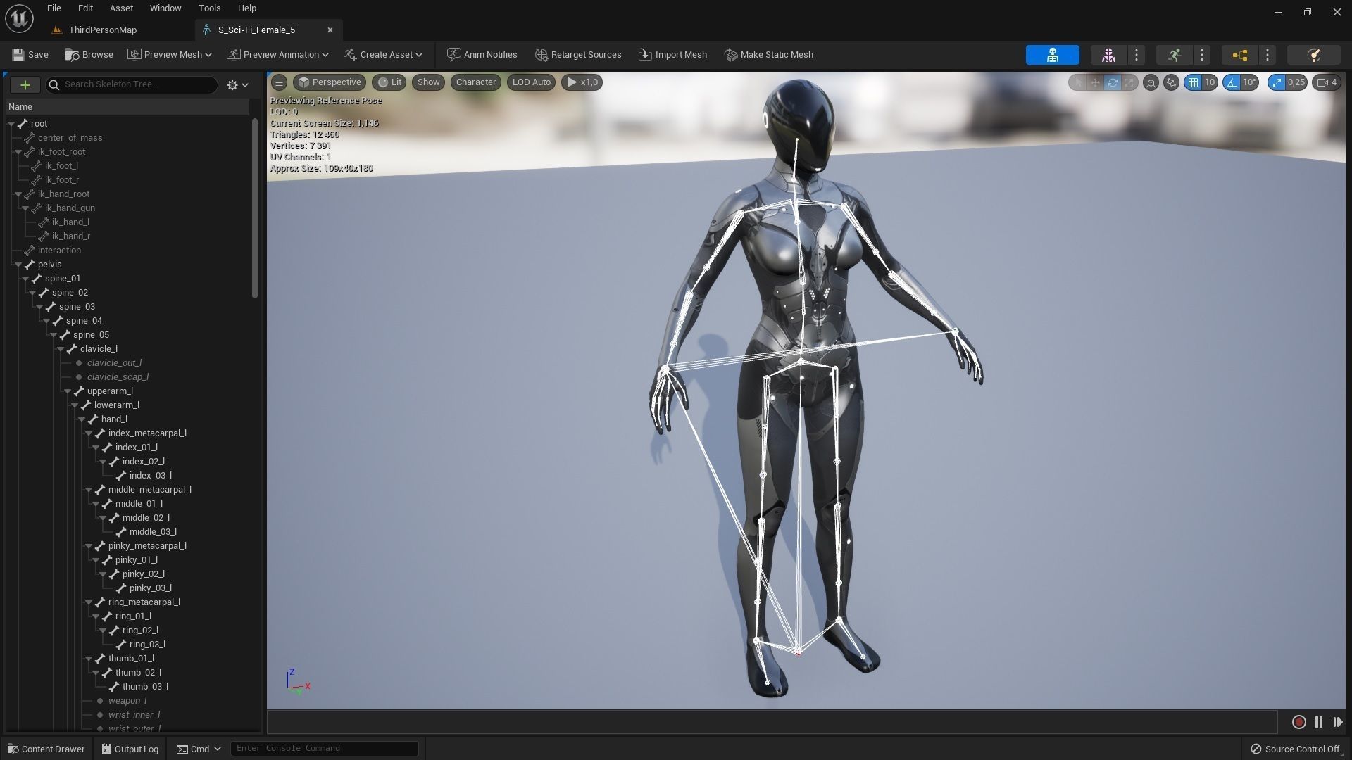 Sci-Fi Female 5 Low-poly 3D model_13