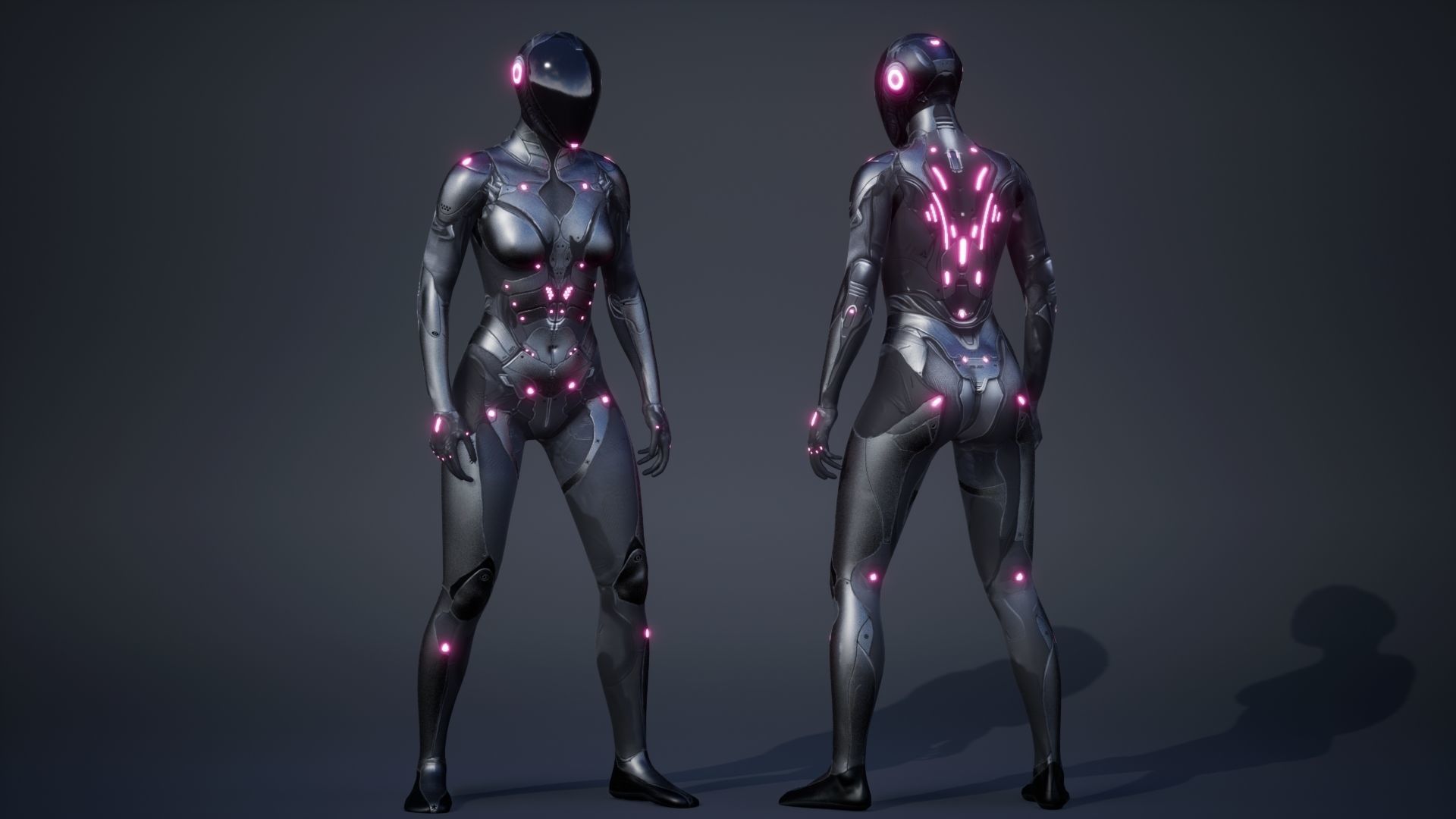 Sci-Fi Female 5 Low-poly 3D model_21