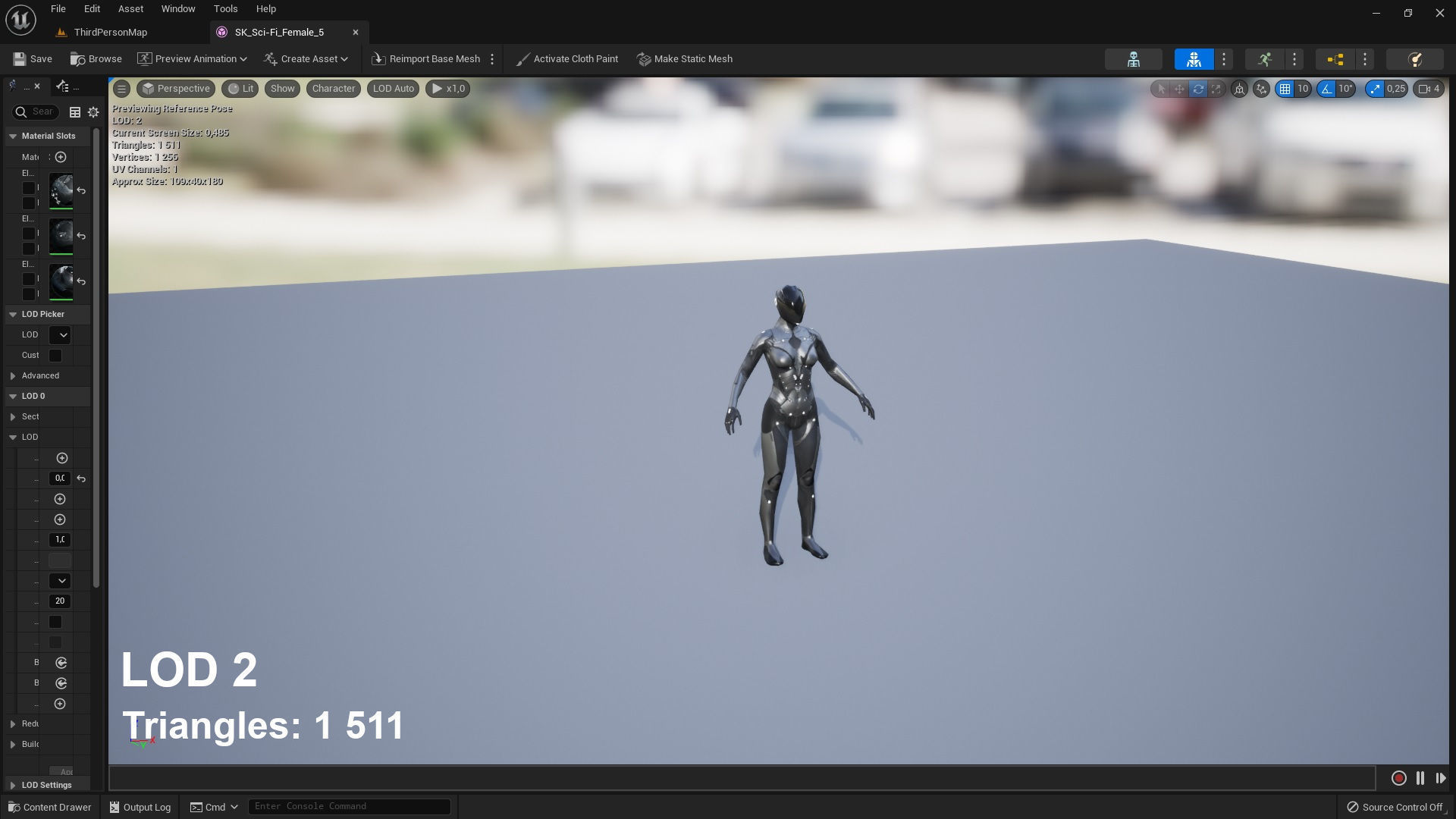 Sci-Fi Female 5 Low-poly 3D model_12