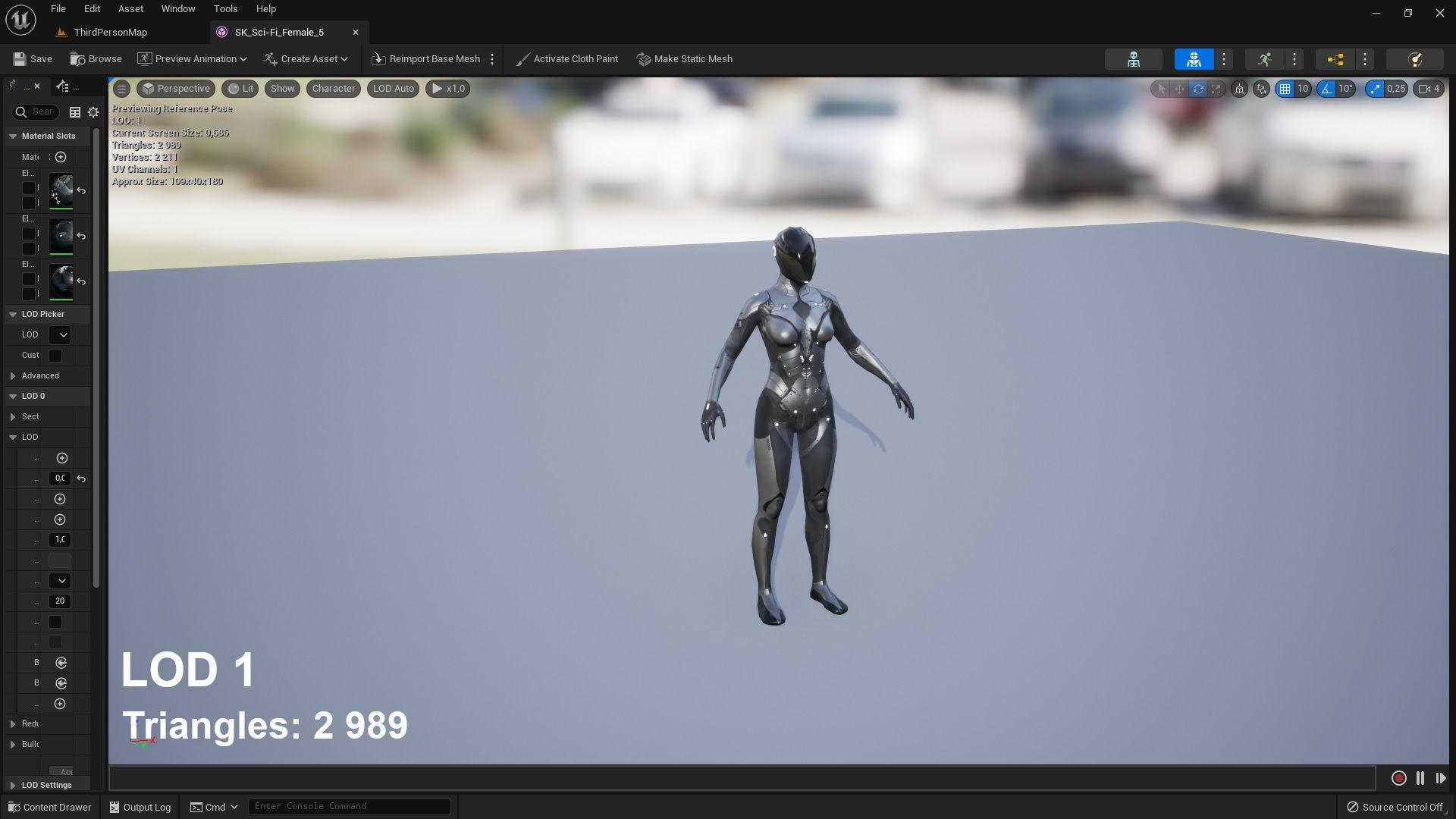 Sci-Fi Female 5 Low-poly 3D model_11