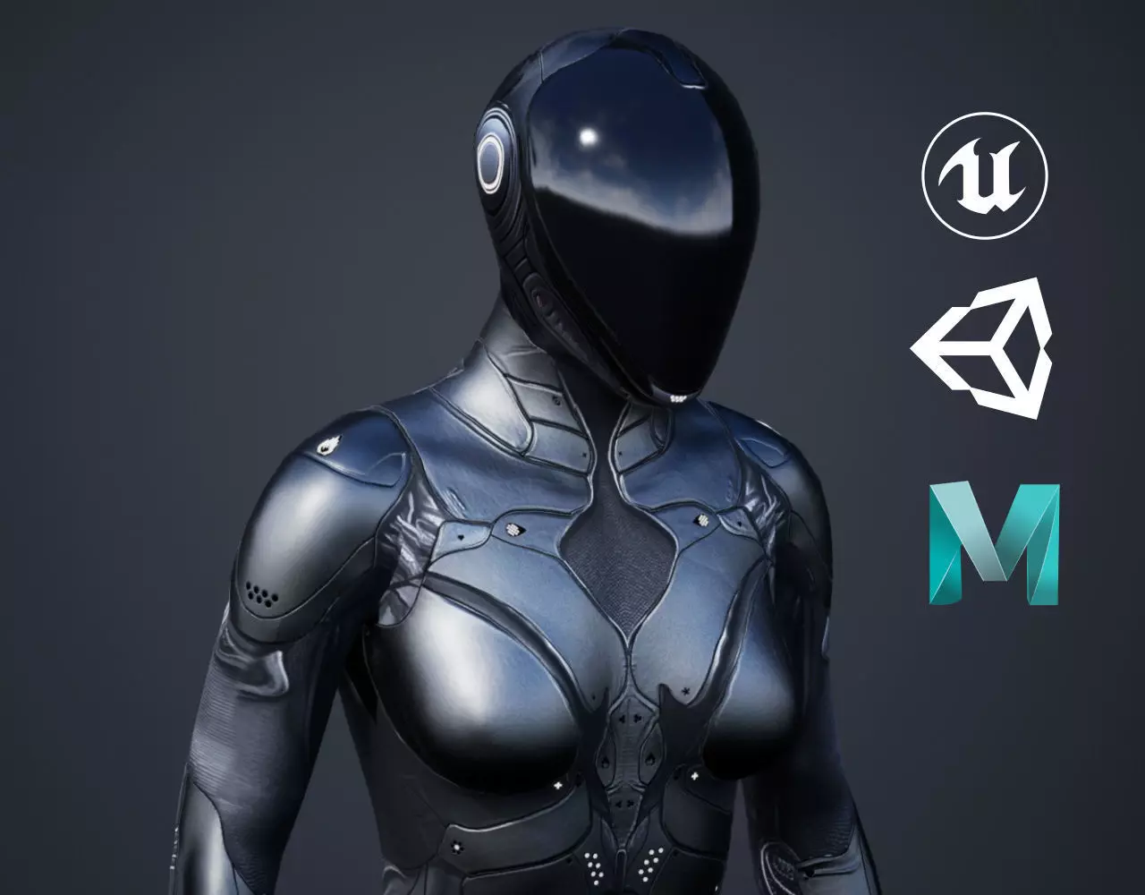 Sci-Fi Female 5 Low-poly 3D model_0