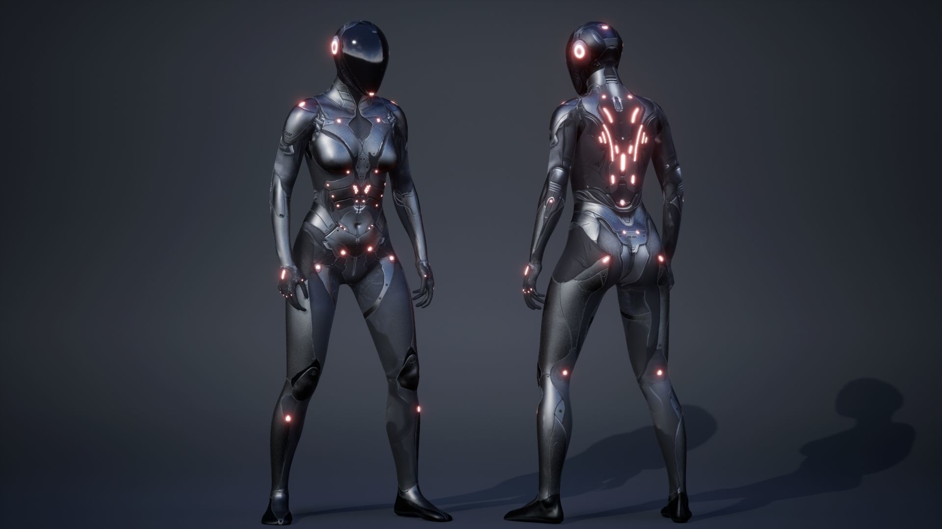 Sci-Fi Female 5 Low-poly 3D model_20