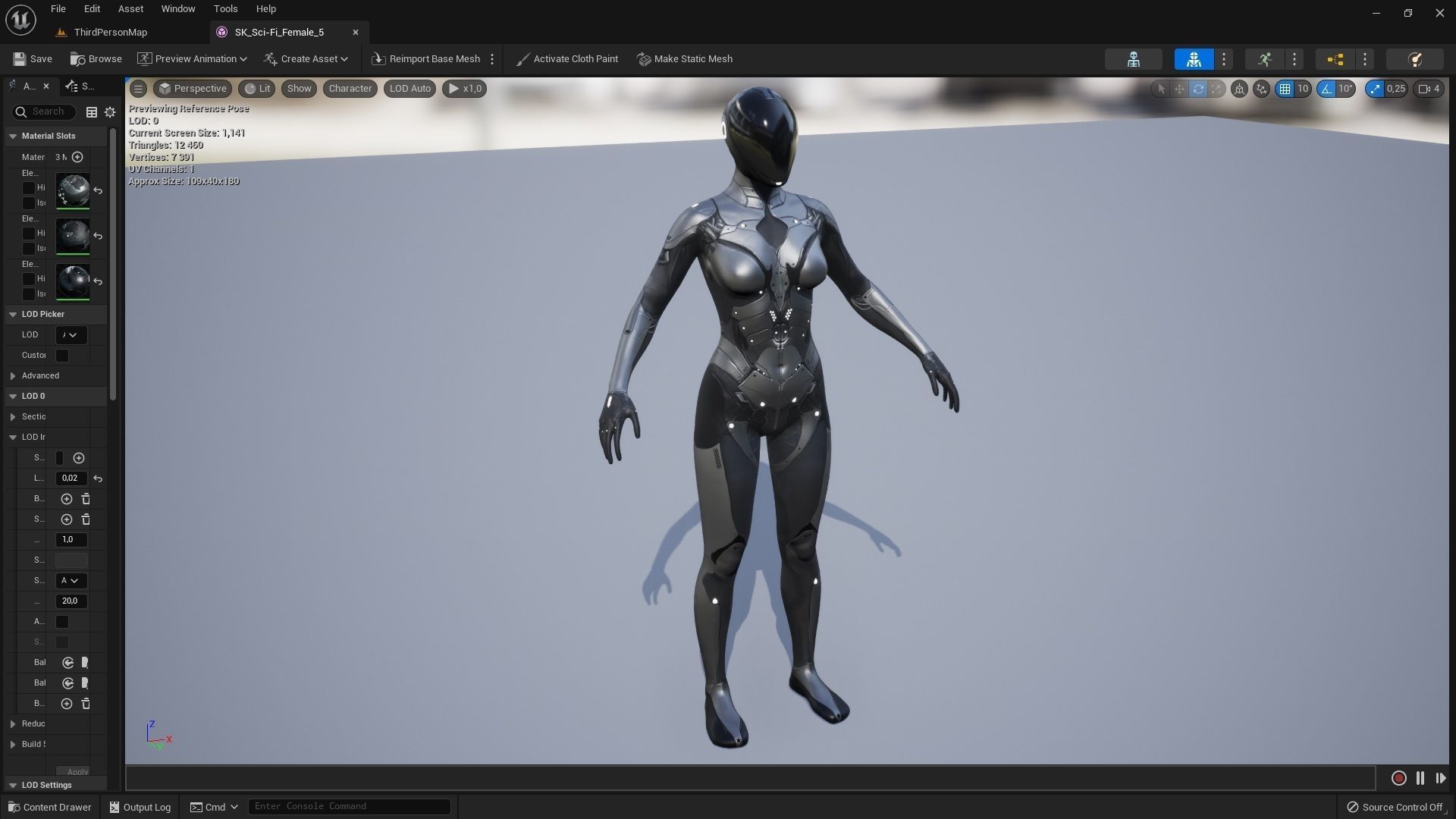 Sci-Fi Female 5 Low-poly 3D model_8