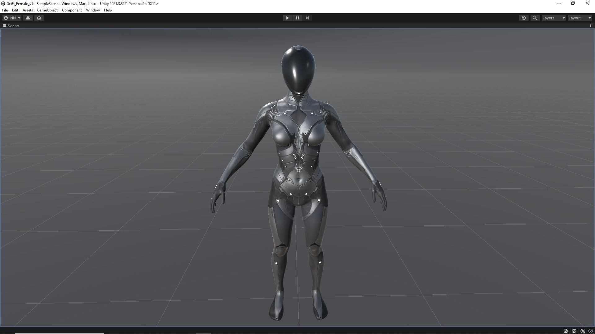 Sci-Fi Female 5 Low-poly 3D model_15