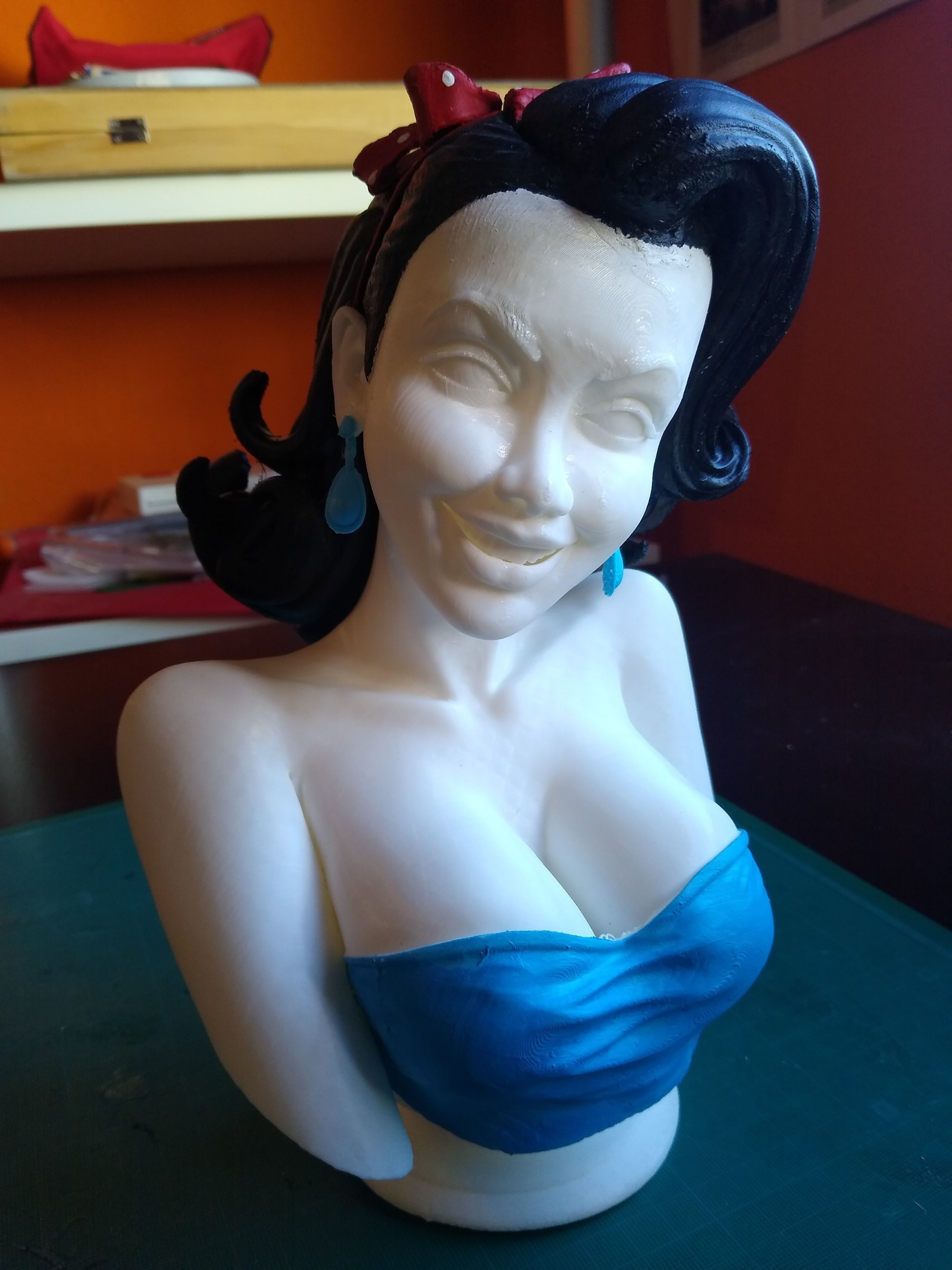 50s Style Pinup Female Bust 3D print model_8