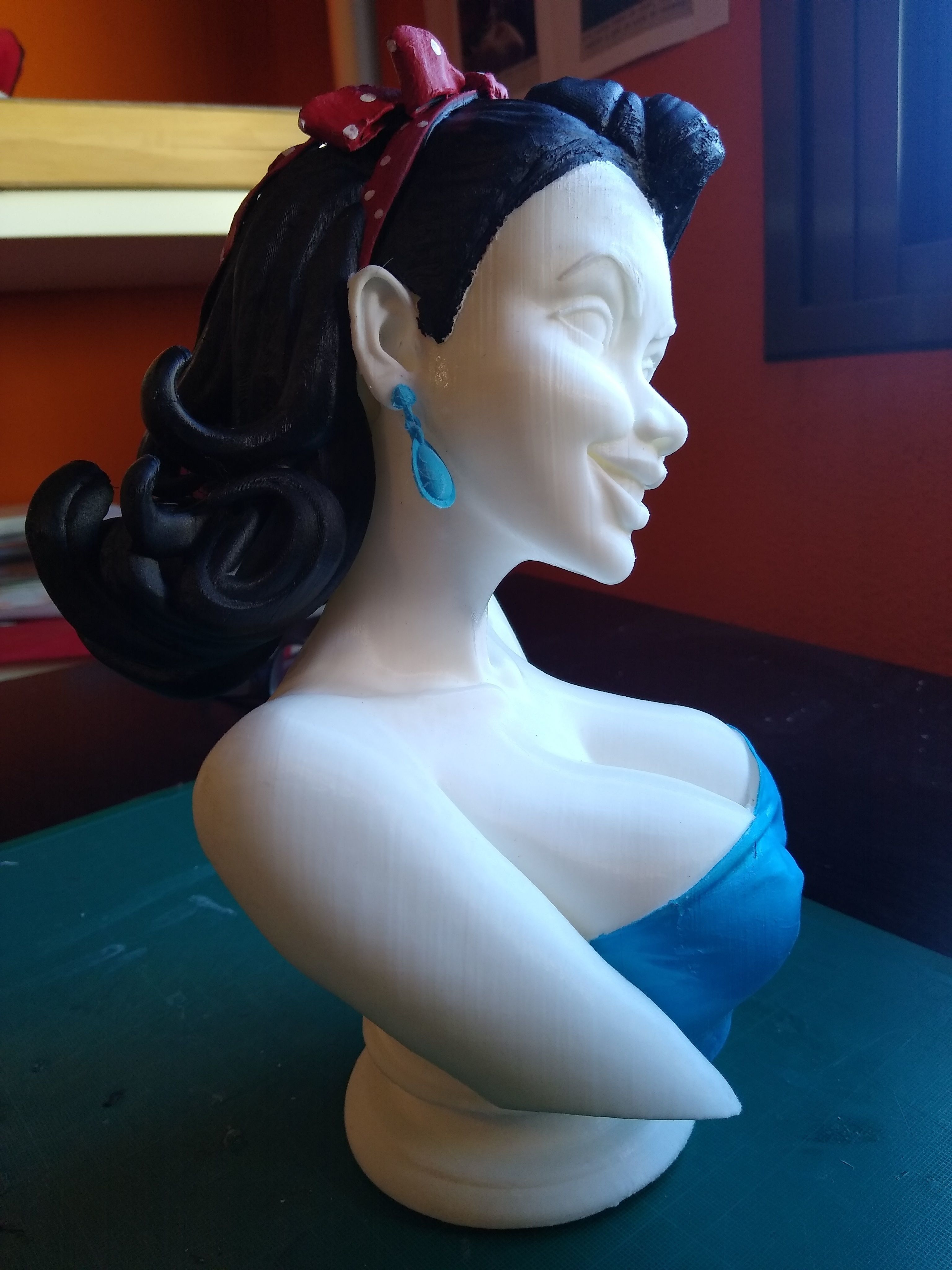 50s Style Pinup Female Bust 3D print model_10
