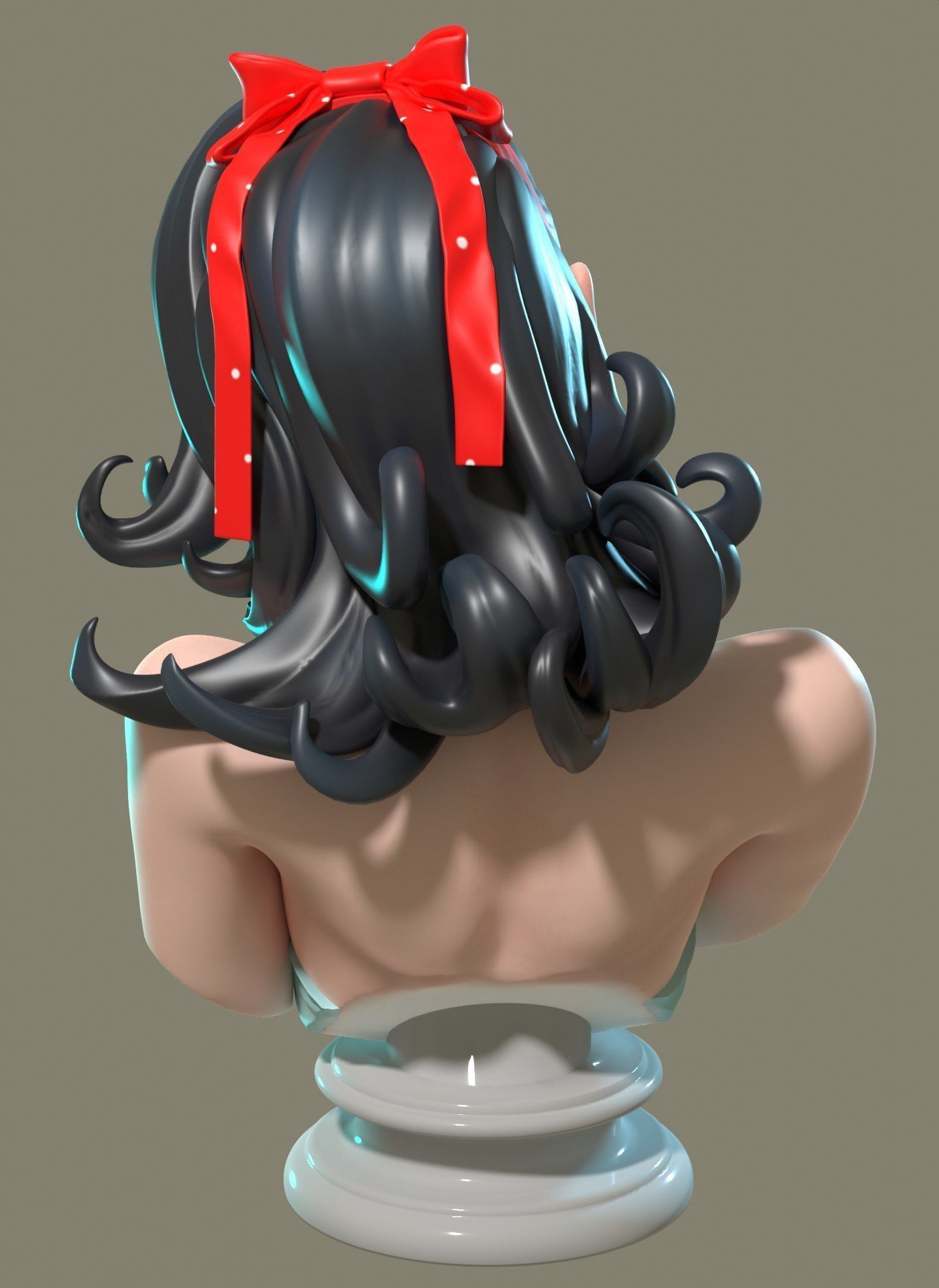 50s Style Pinup Female Bust 3D print model_3