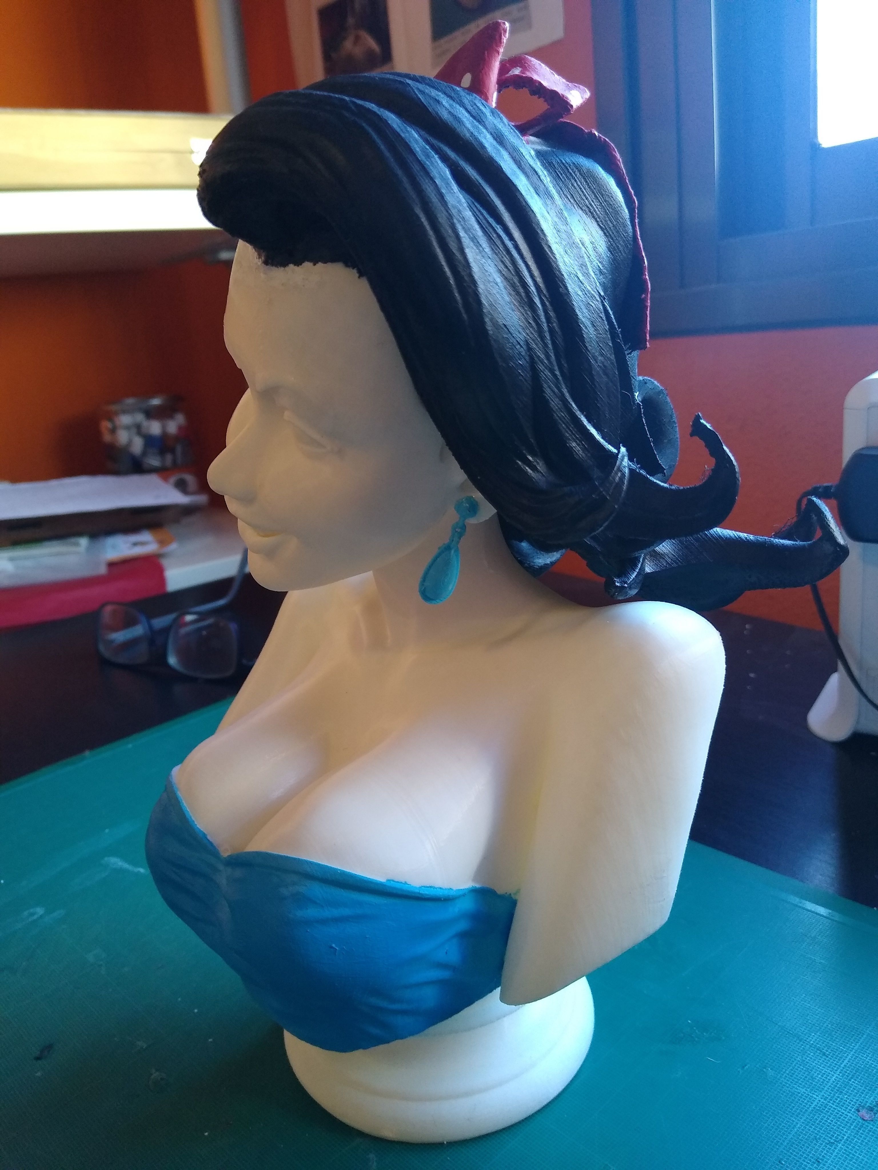 50s Style Pinup Female Bust 3D print model_9