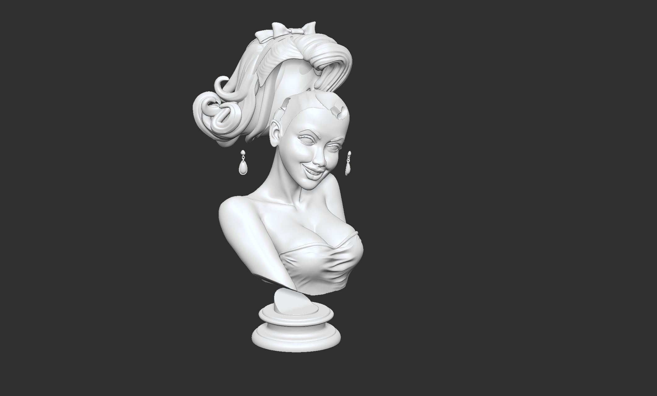 50s Style Pinup Female Bust 3D print model_6