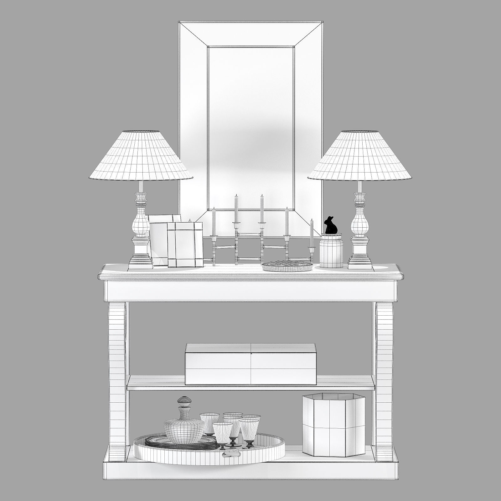 Flamant decorative set 003 3D model_8