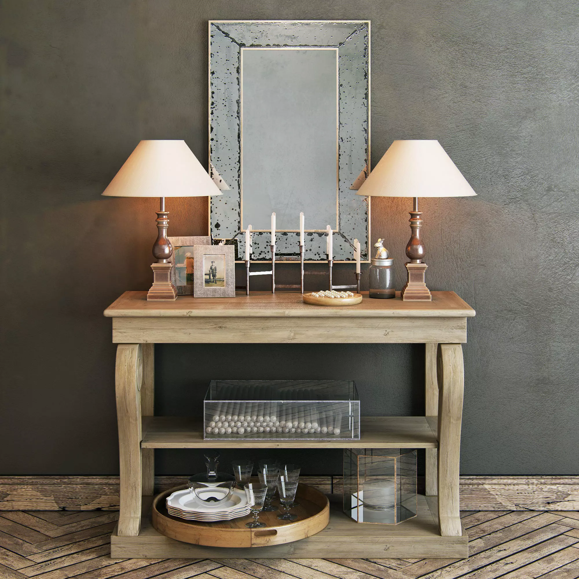 Flamant decorative set 003 3D model_0