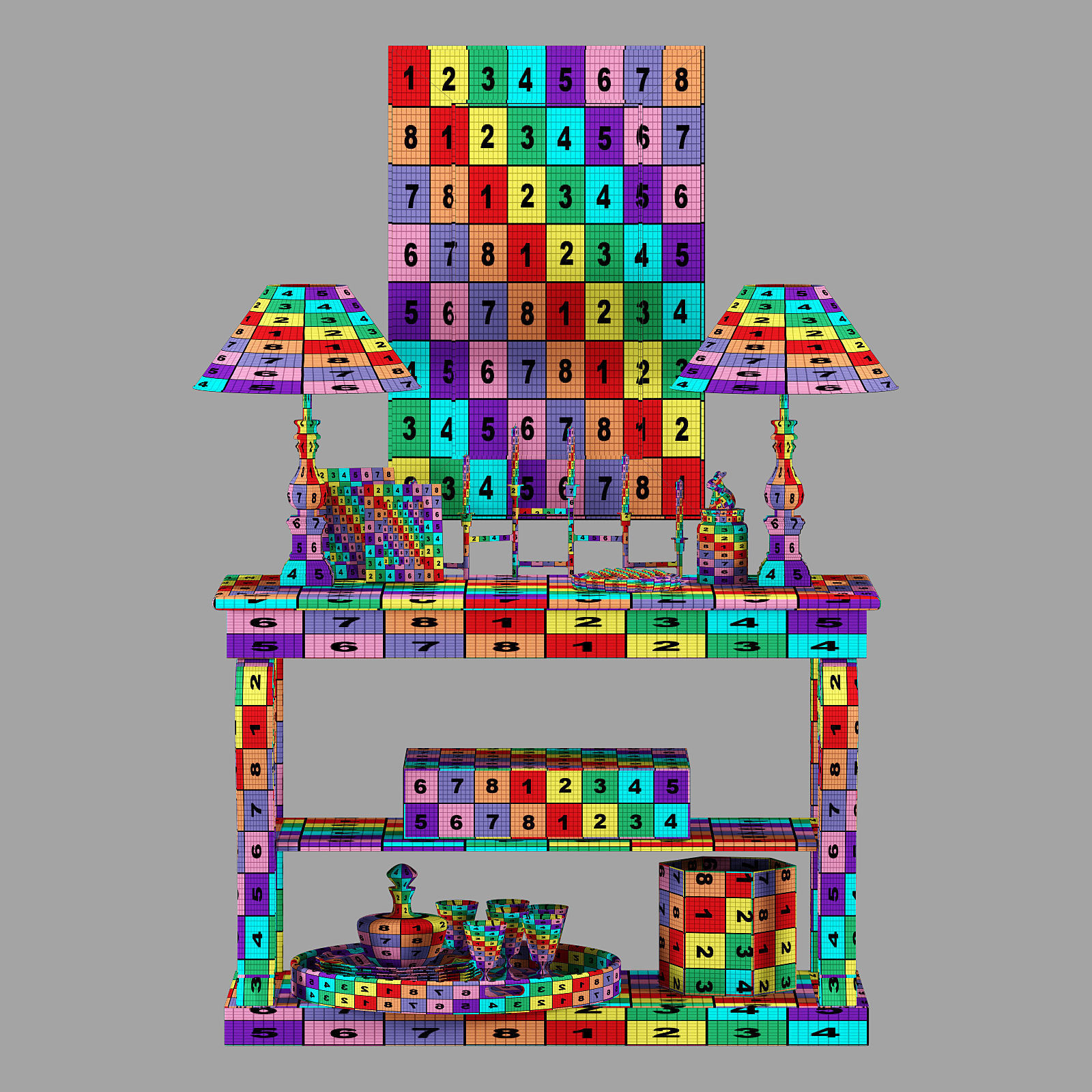 Flamant decorative set 003 3D model_11