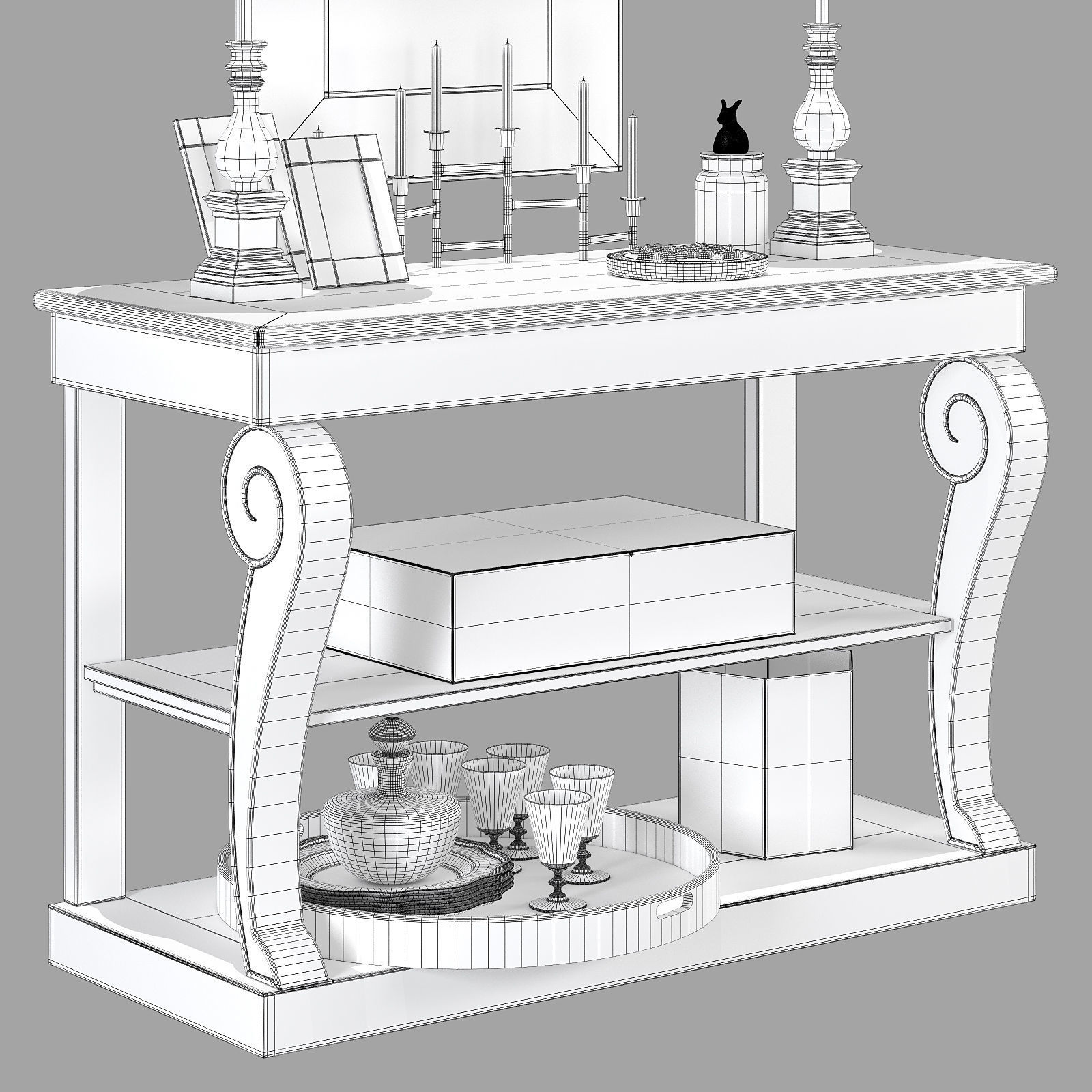 Flamant decorative set 003 3D model_9