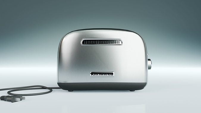 2-Slice Toaster with manual lift lever 3D model 3