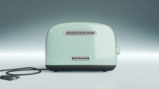 2-Slice Toaster with manual lift lever 3D model 5
