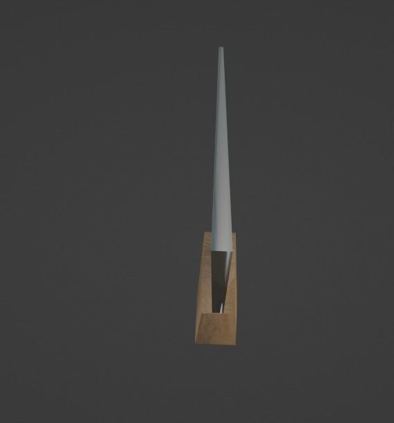 Kitchen knife Low-poly 3D model_2