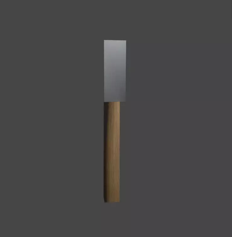 Kitchen knife Low-poly 3D model_0