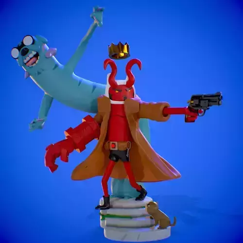  Finn and Jake in the Hellboy version