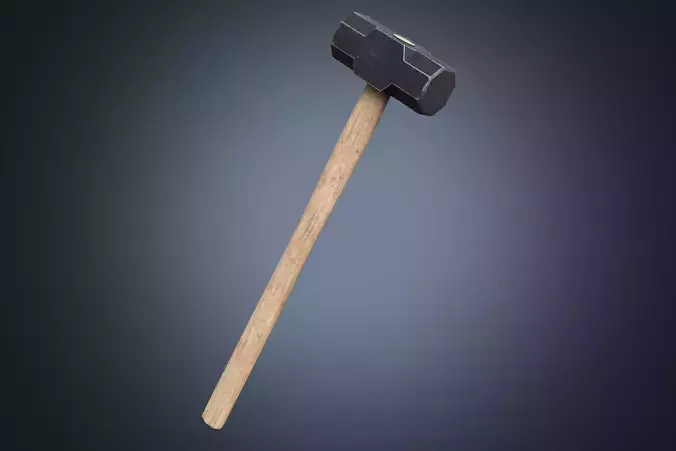 Sledge Hammer PBR Low-poly 3D model