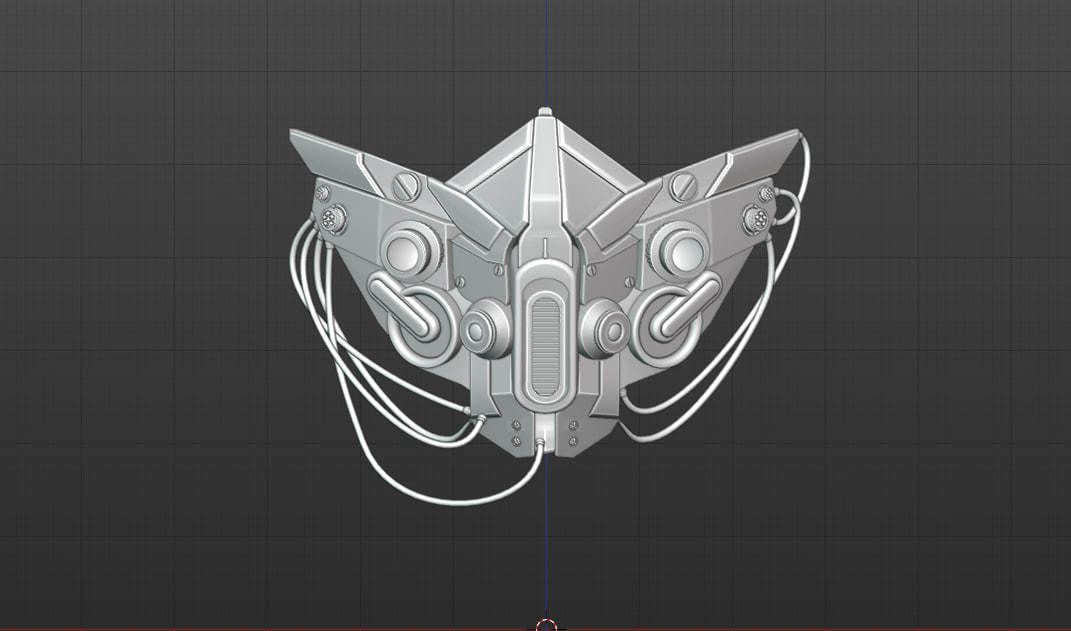 Sci-Fi Facemask Cyberpunk Low-poly 3D model_8