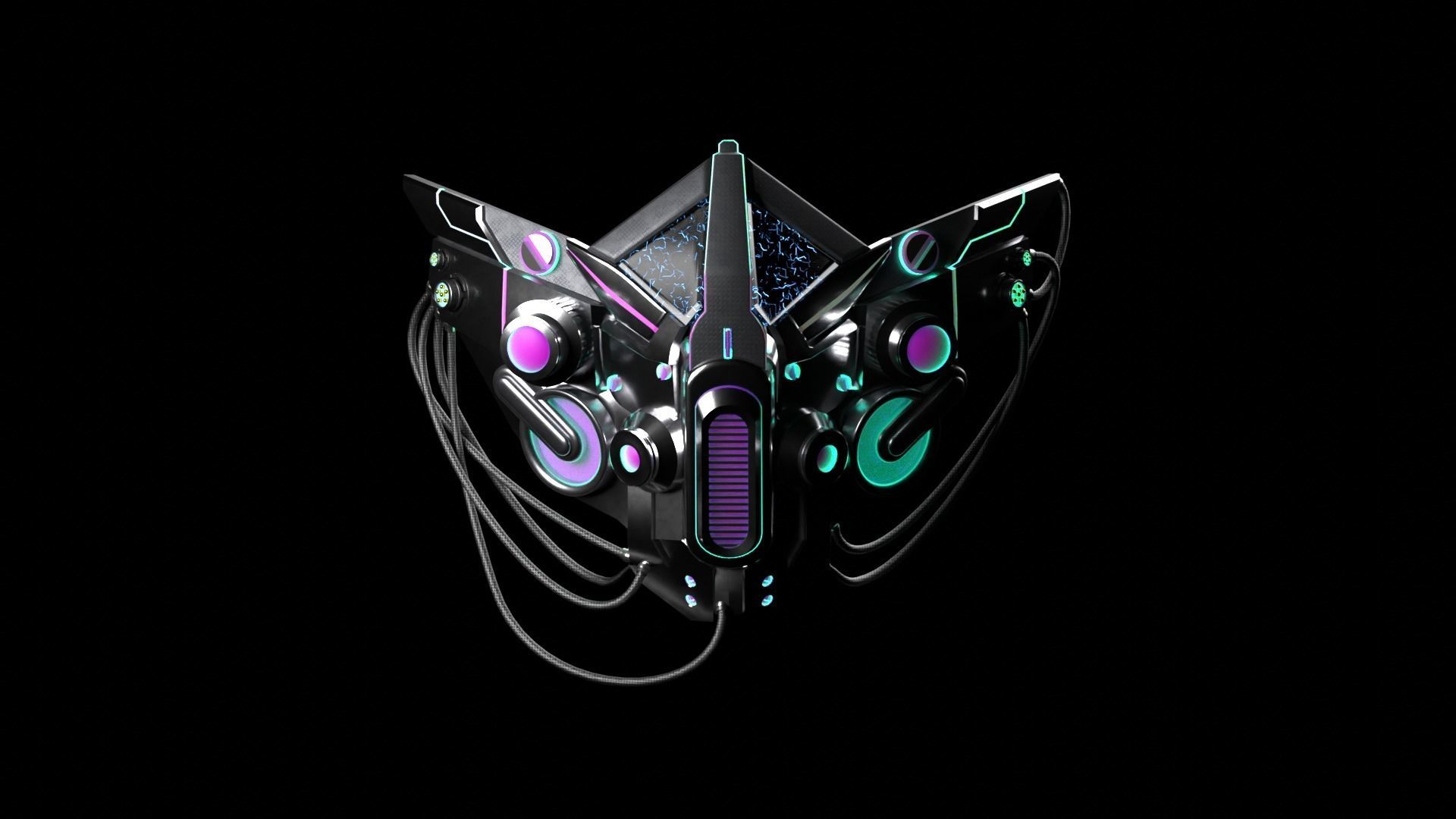 Sci-Fi Facemask Cyberpunk Low-poly 3D model_1