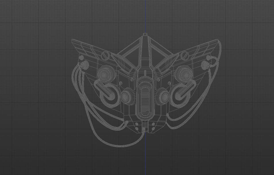 Sci-Fi Facemask Cyberpunk Low-poly 3D model_7