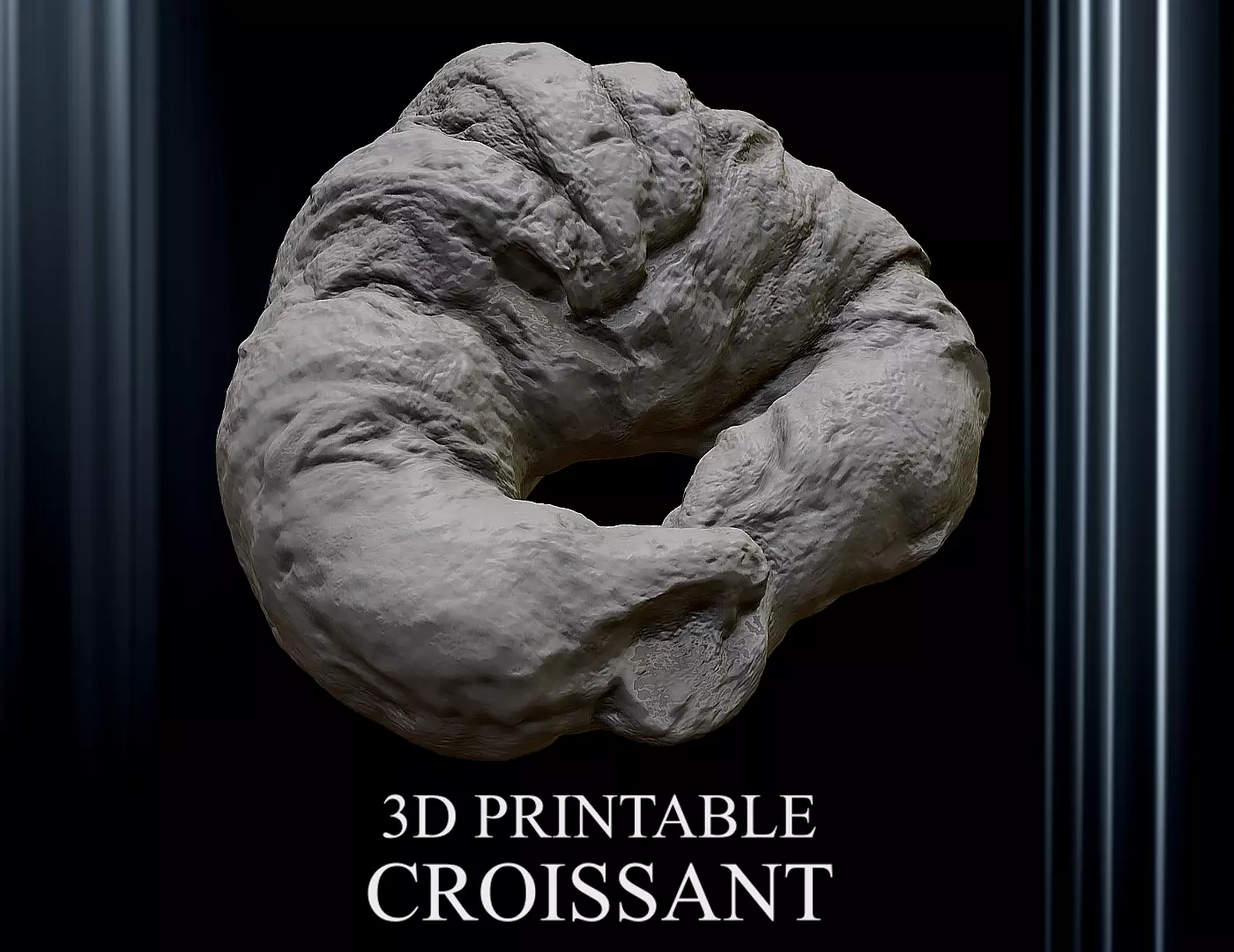 3D PRINTABLE CROISSANT HIGHLY DETAILED 3D print model