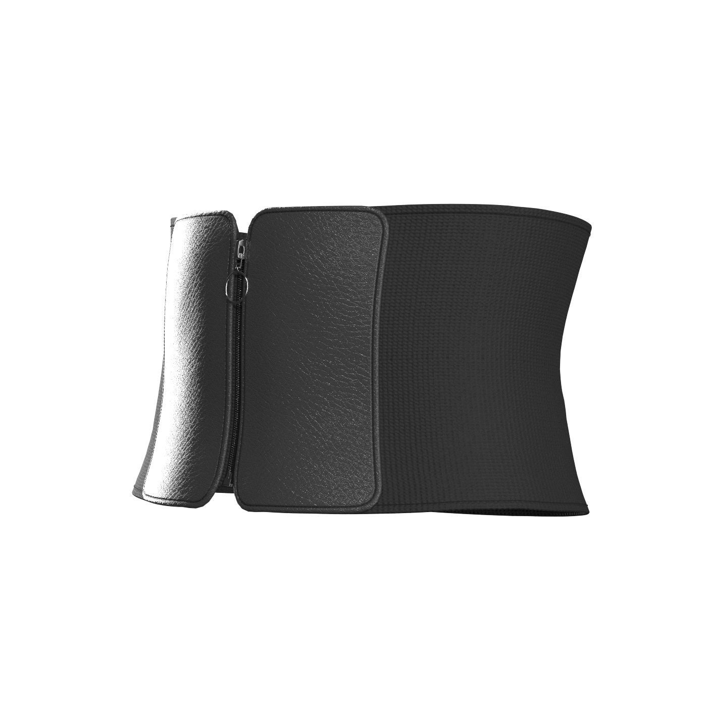 Black E-Band Zip Belt 3D model_7