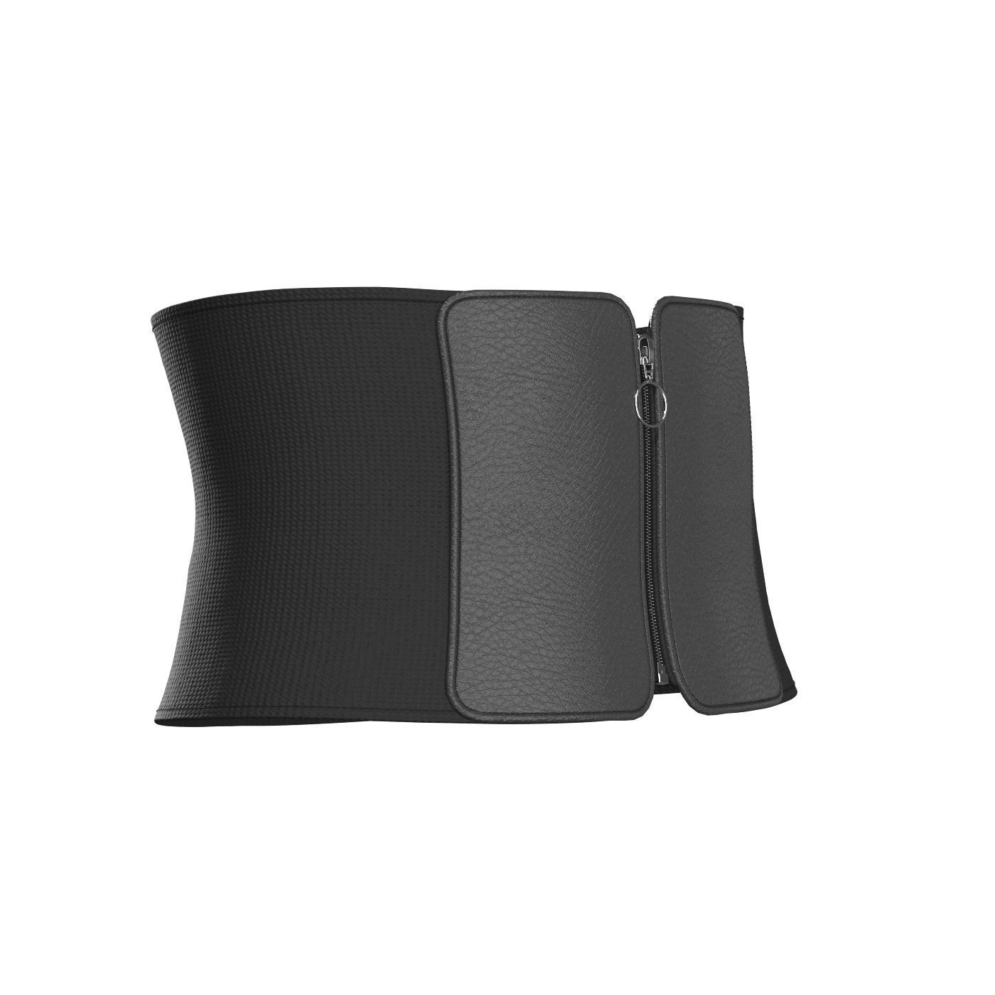 Black E-Band Zip Belt 3D model_1