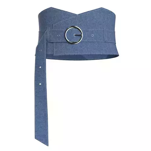 Blue Denim O-ring Belt 3D model