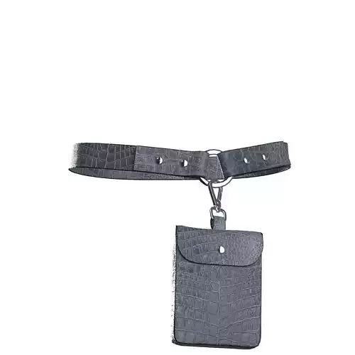 Blue Leather Pocket Belt