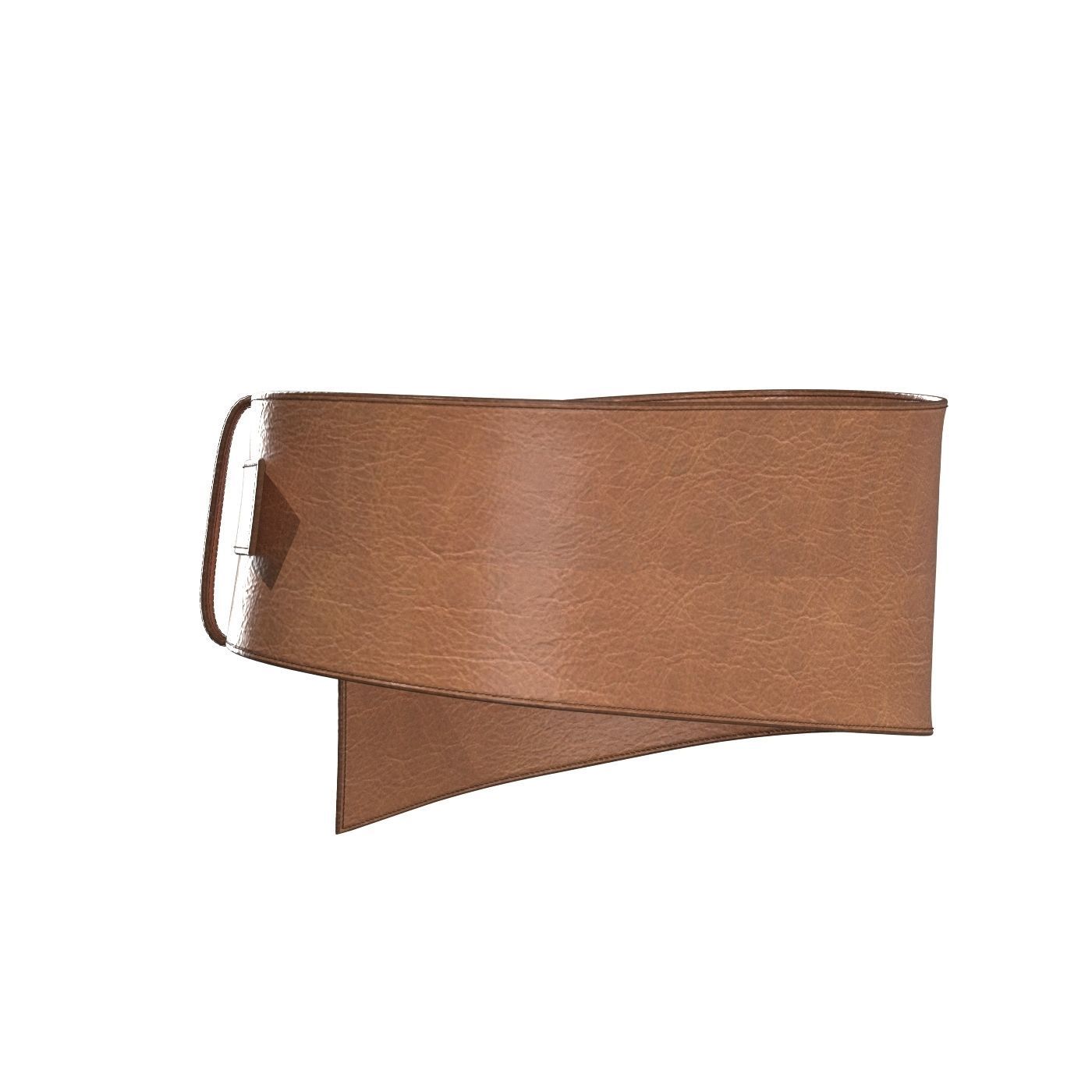 Brown Wide Belt 3D model_5