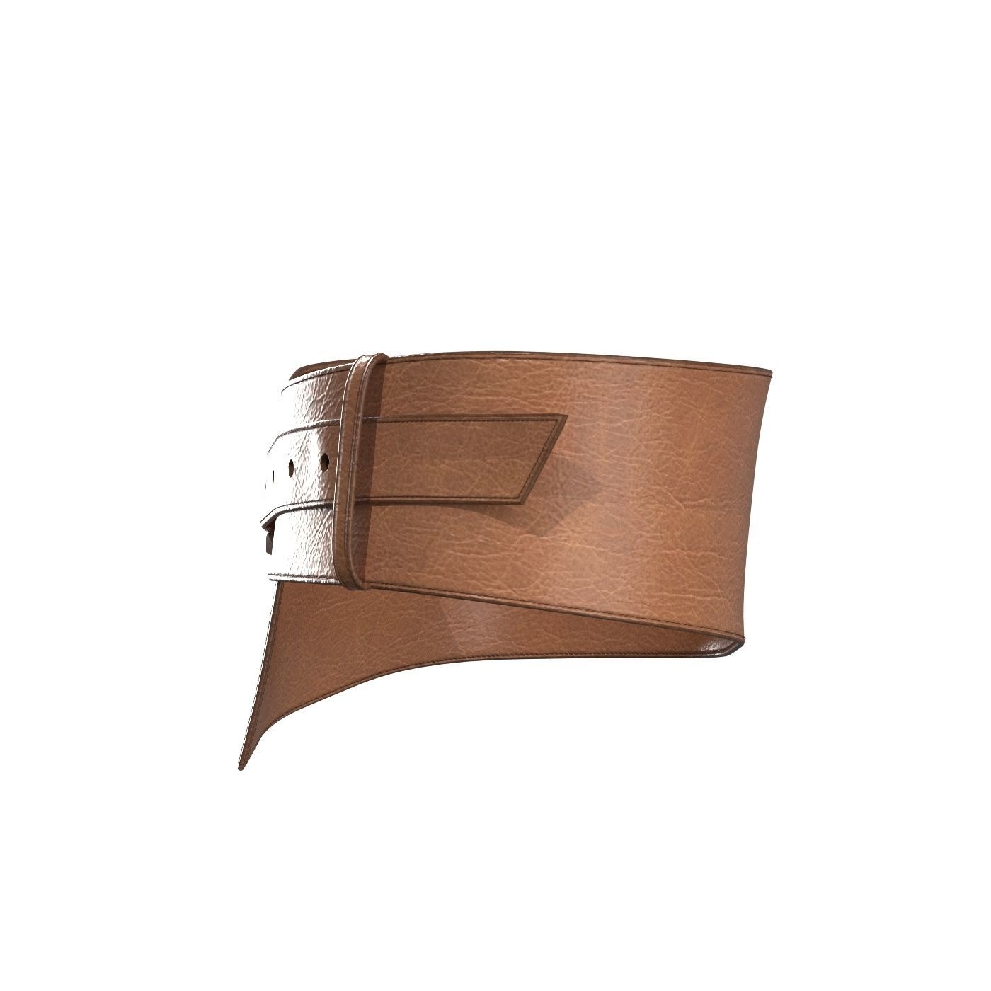 Brown Wide Belt 3D model_6