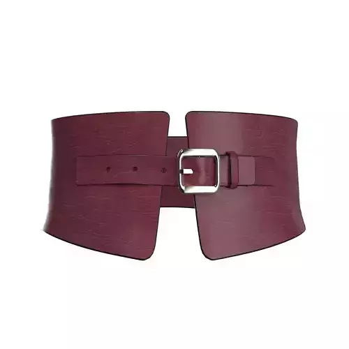 Burgundy Wide Buckle Belt