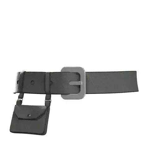 Green Leather Pocket Belt