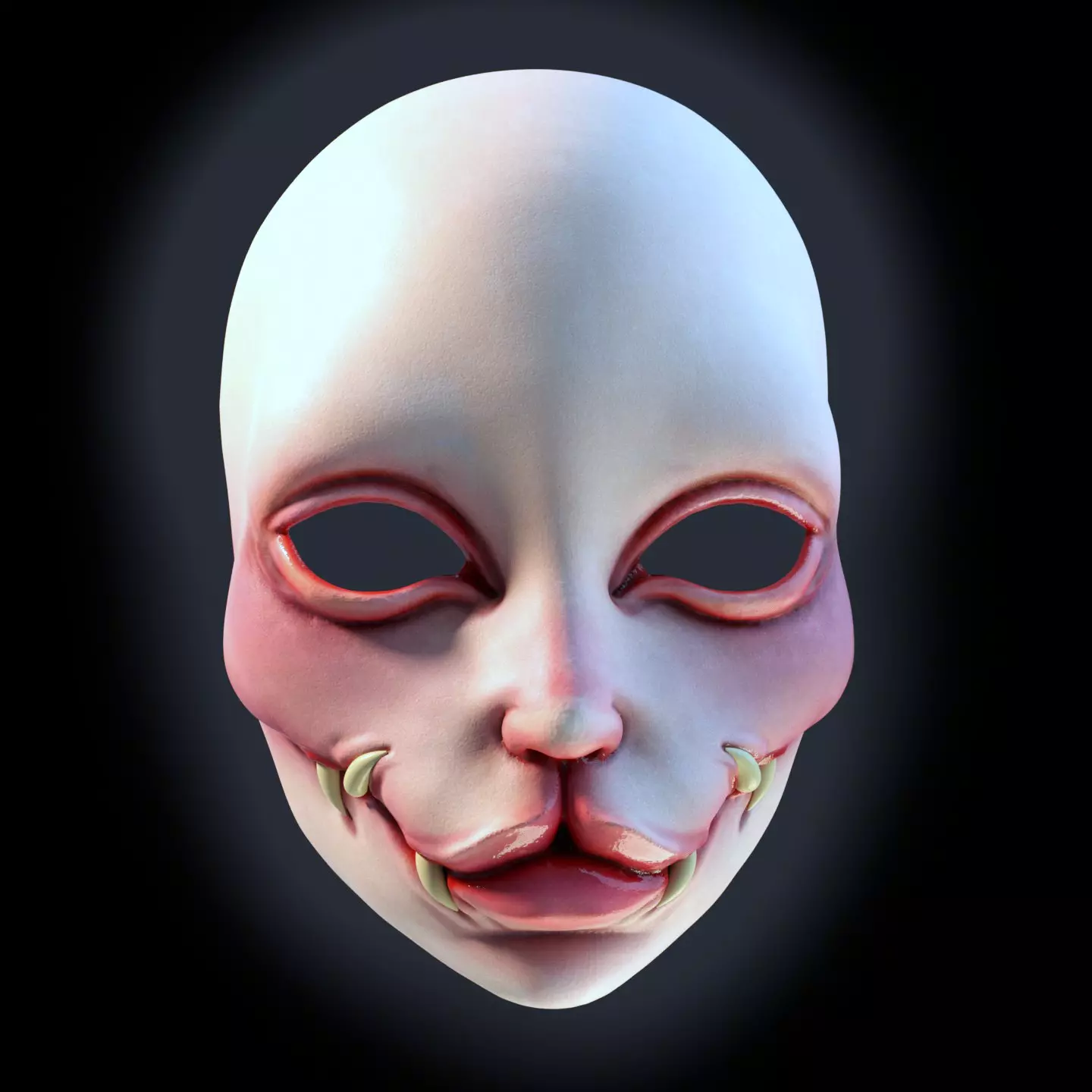 feline demon mask 3D print model_0