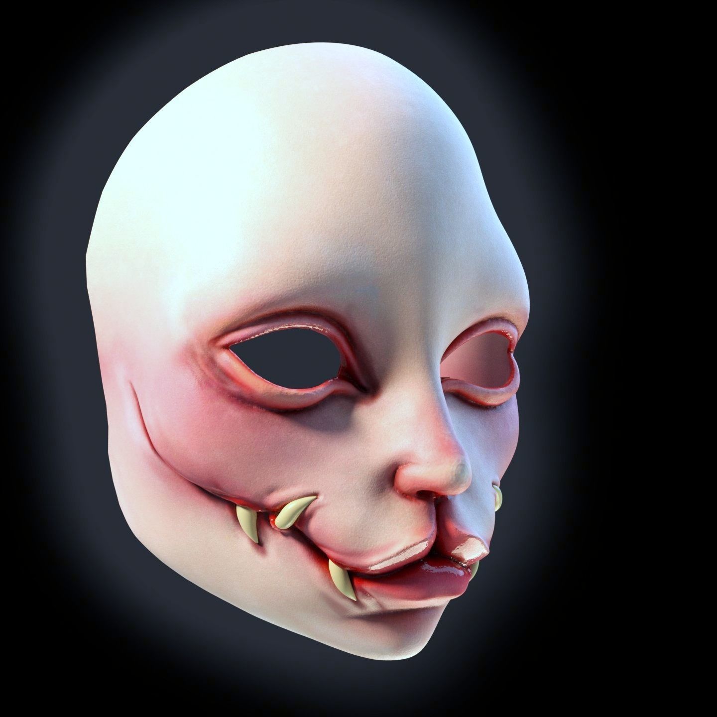 feline demon mask 3D print model_1