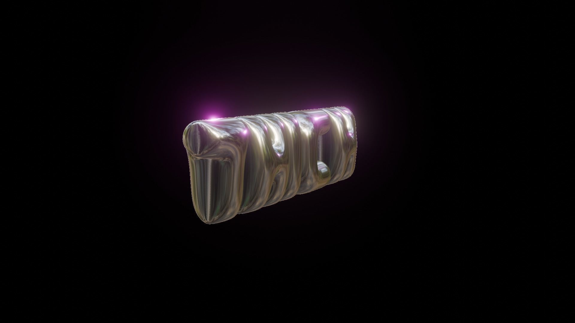 THICK word letters 3d font Free 3D model_1