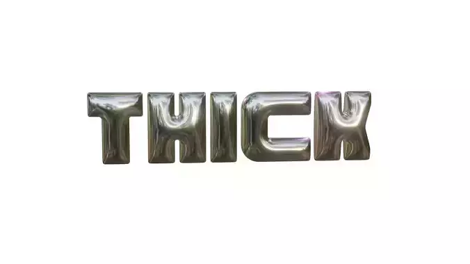 THICK word letters 3d font