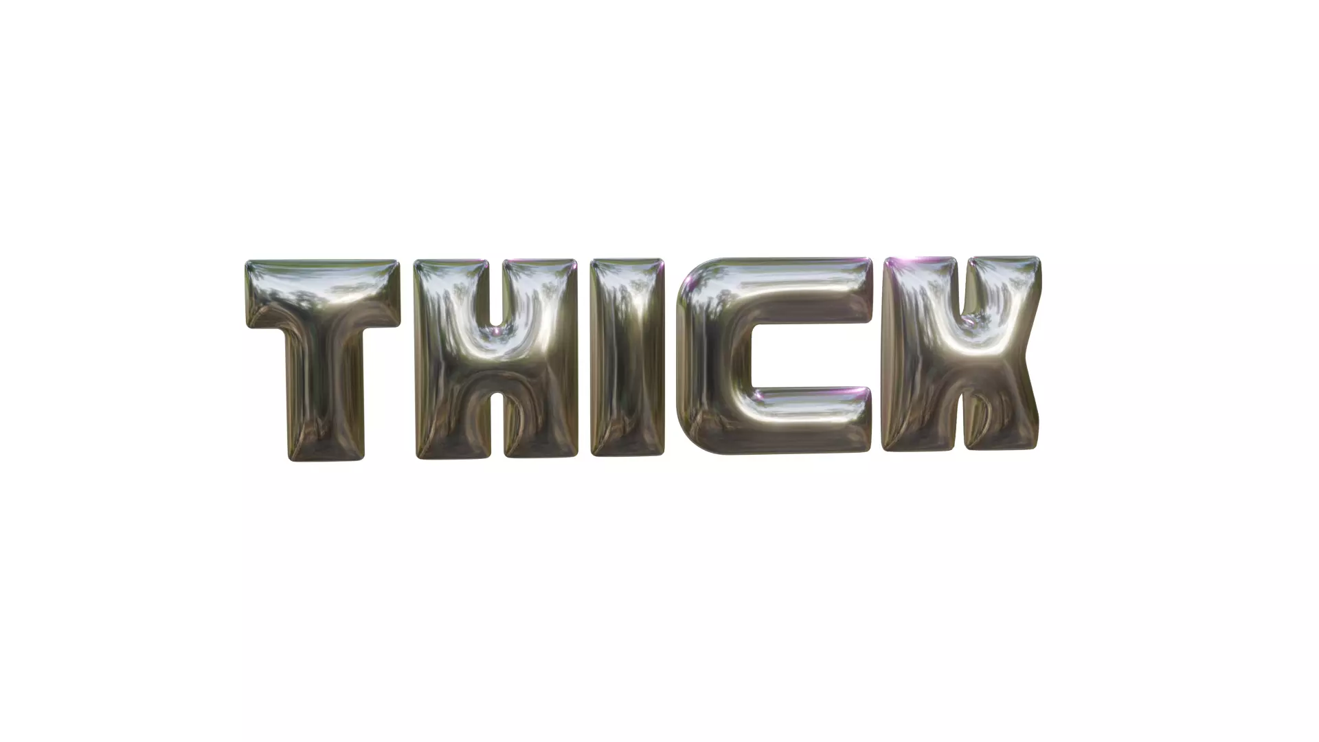THICK word letters 3d font Free 3D model_0