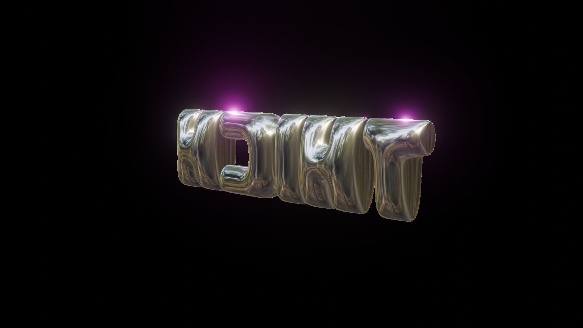 THICK word letters 3d font Free 3D model_2