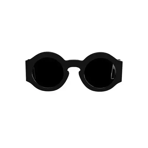 Matt Black Round Sunglasses