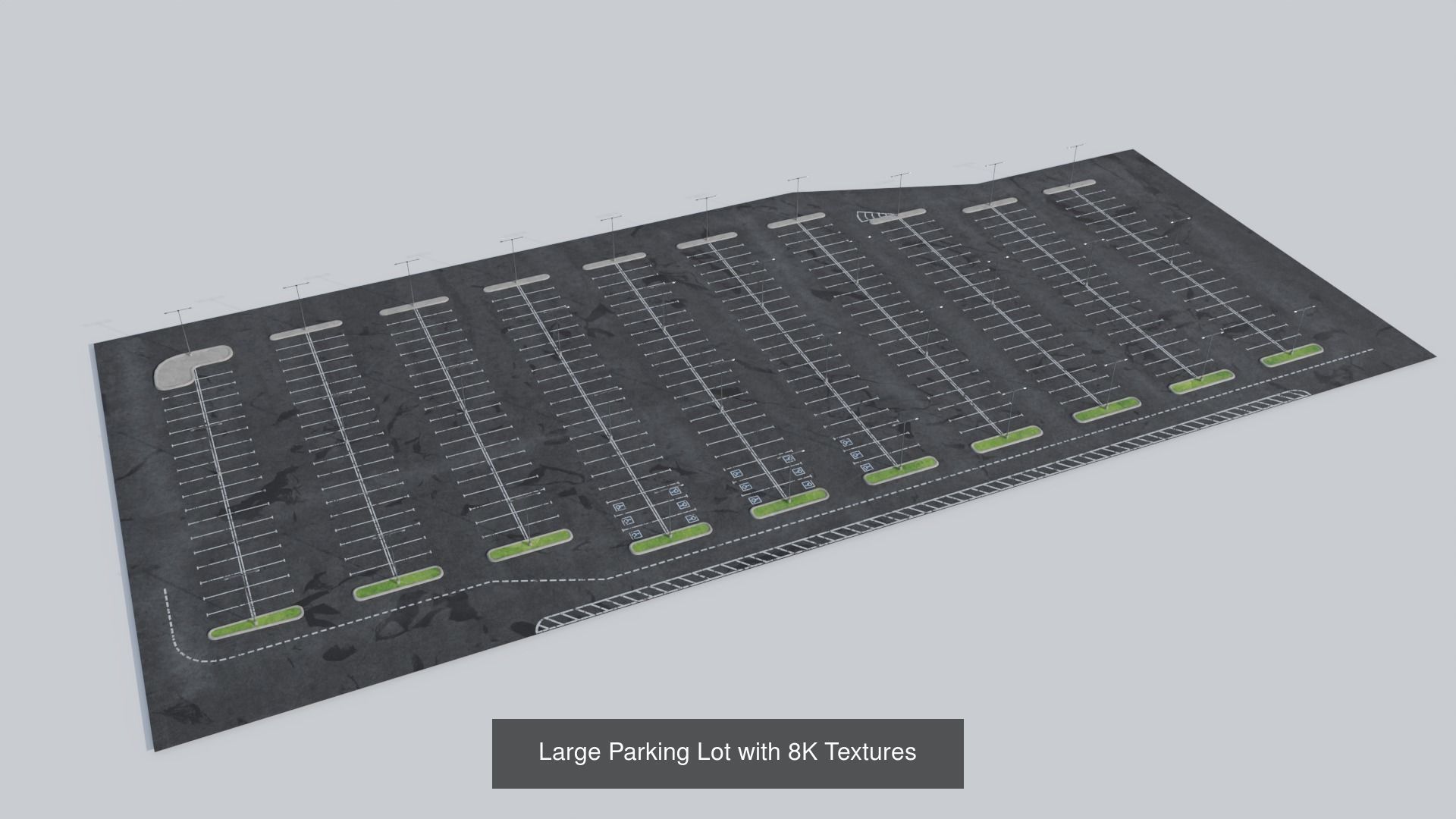 Parking Lots with 8K and 4K Textures 3D Model Collection_3