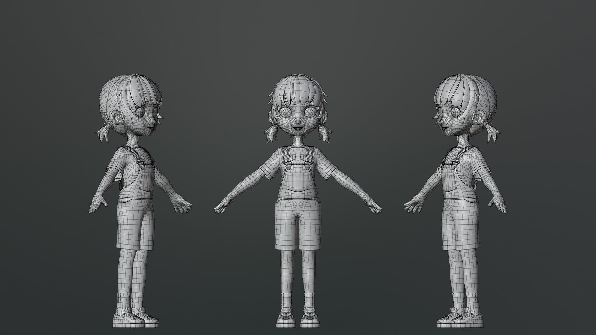 3D model Lux Cartoon Girl Character VR / AR / low-poly | CGTrader