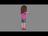 3D Cartoon Girl Character ARIEL Without Rig Low-poly 3D model_1
