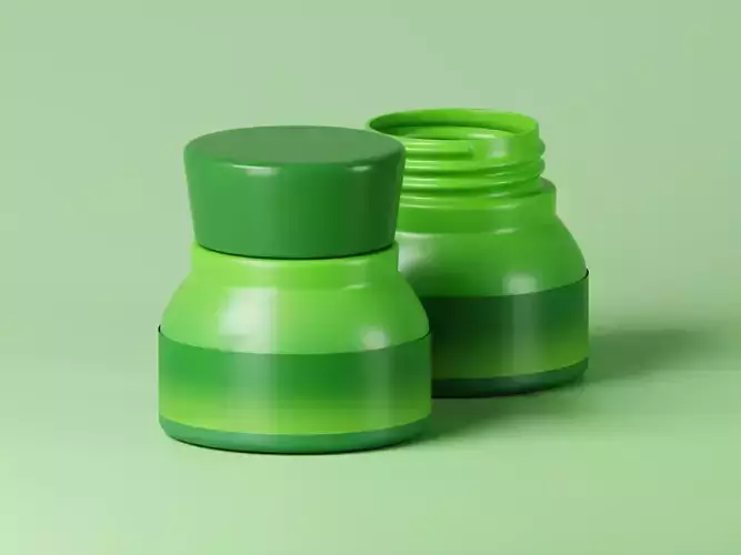 Green Cosmetic Jar 3D Model
