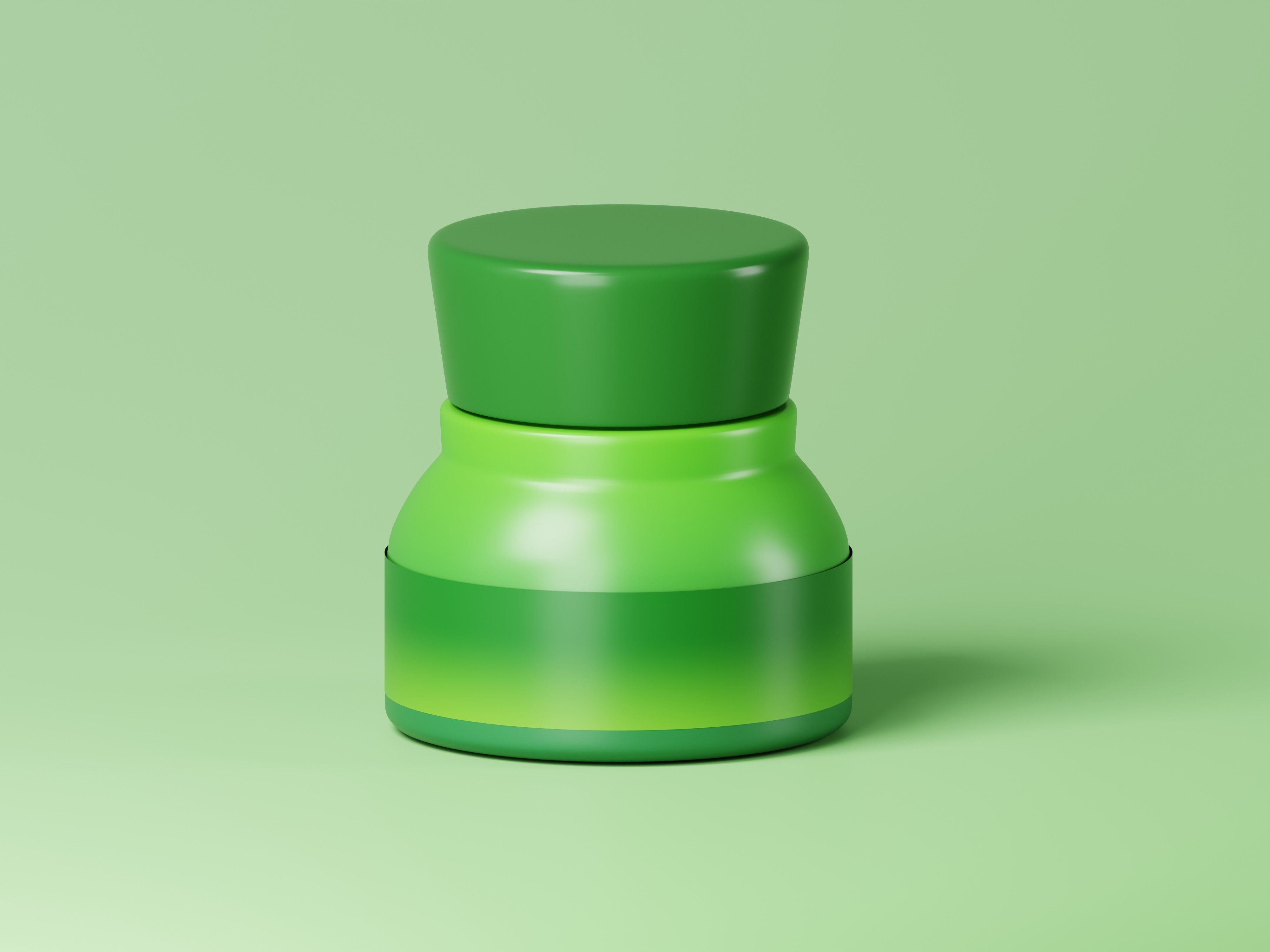Green Cosmetic Jar 3D Model Low-poly 3D model_1