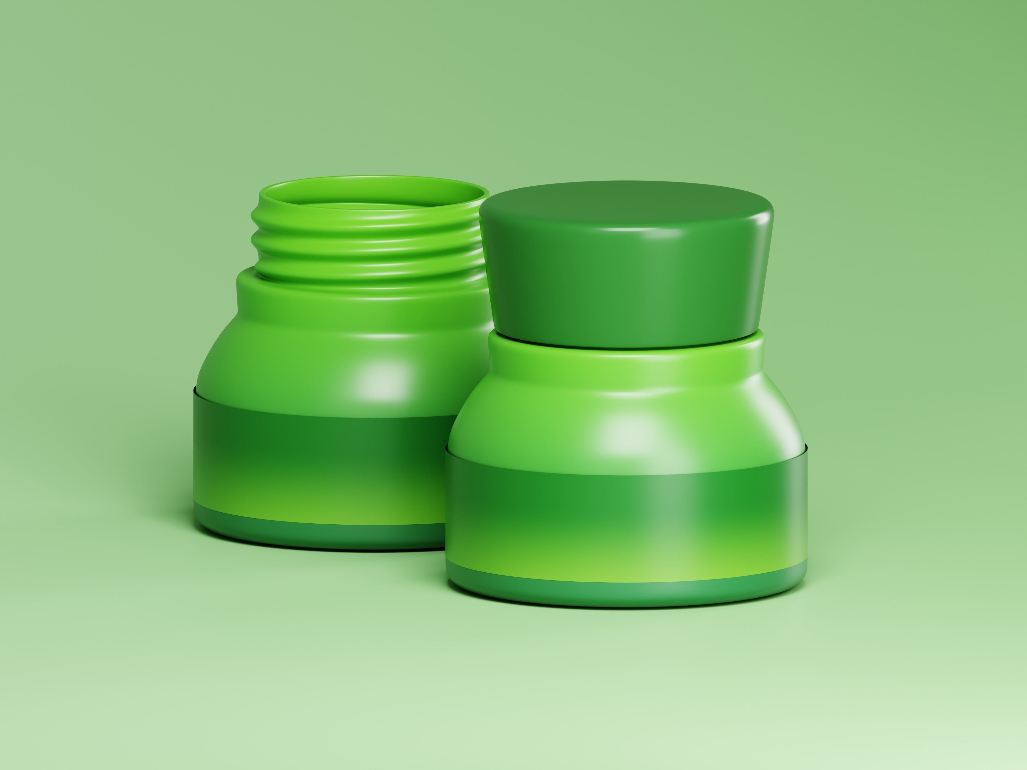 Green Cosmetic Jar 3D Model Low-poly 3D model_5