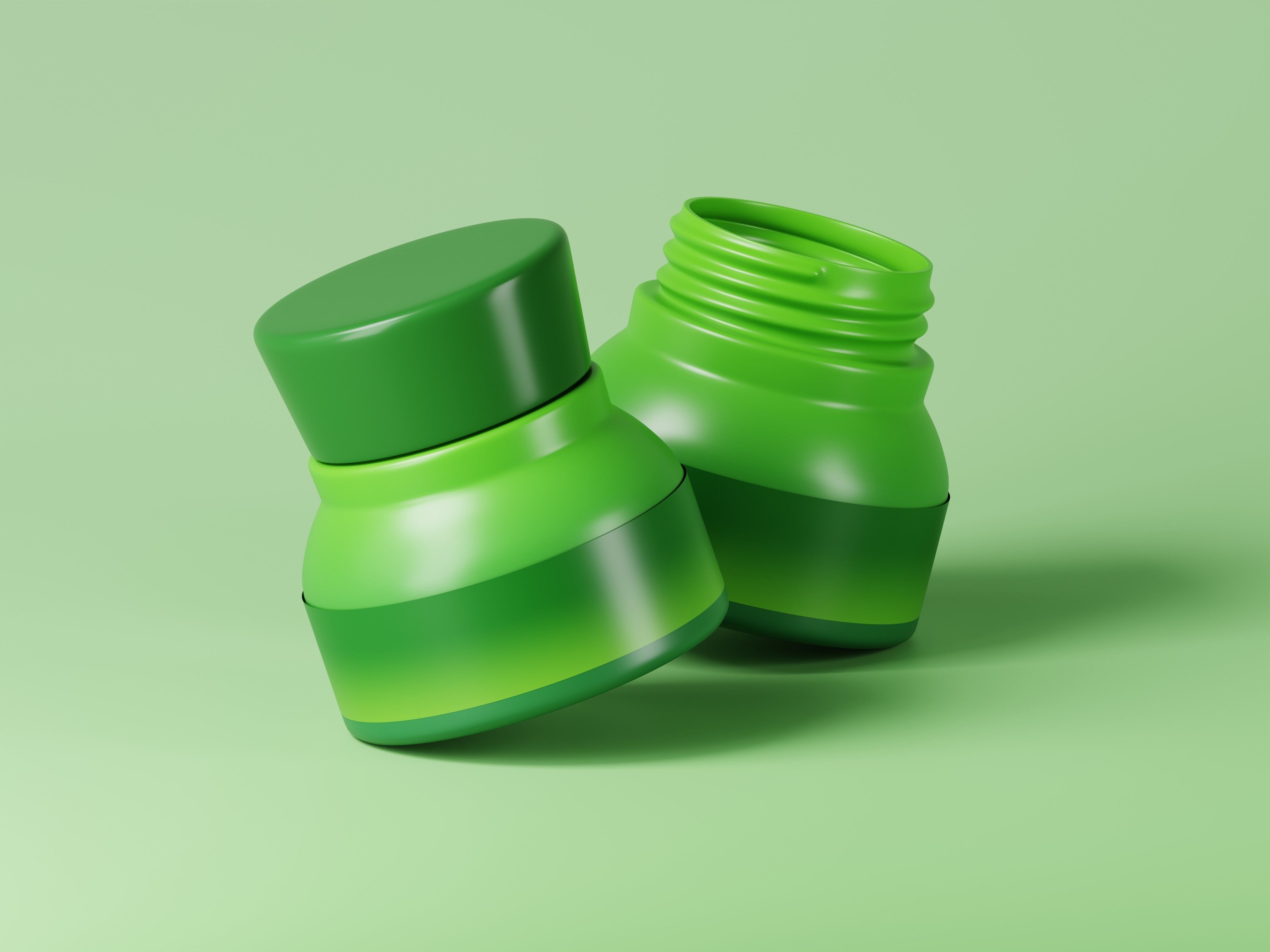 Green Cosmetic Jar 3D Model Low-poly 3D model_8